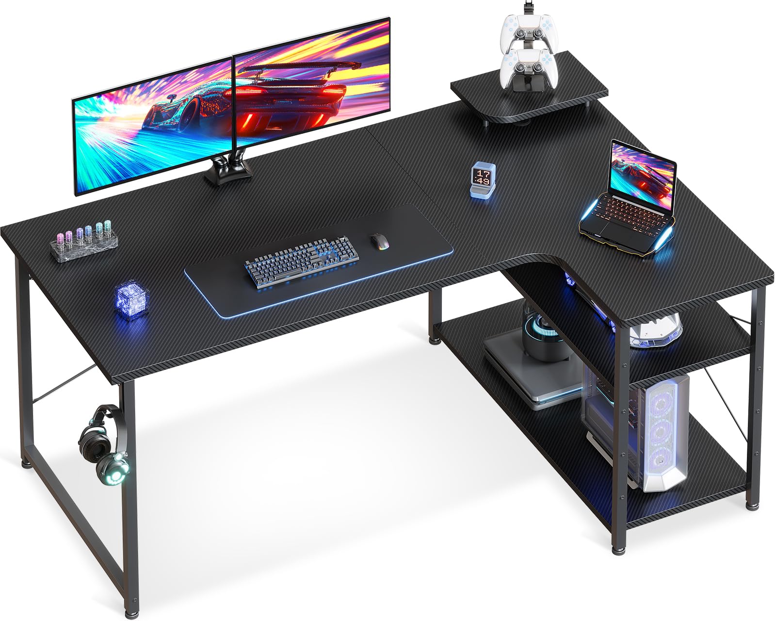 ODK パソコンデスク L字 ゲーミングデスク 幅130 L字デスク つ180 Amazon | ODK パソコンデスク L字 ゲーミングデスク 幅130 L字